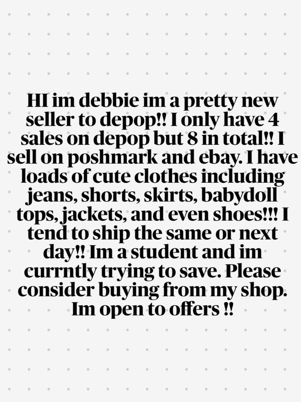 PROMOTION TO SHOP!!!!